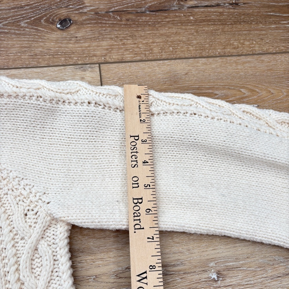Hand Crafted Cream Hooded Cable Knit Cardigan - Picture 8 of 16